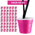Redcupliving 2 oz Pink Reusable Shot Cup with Lanyard