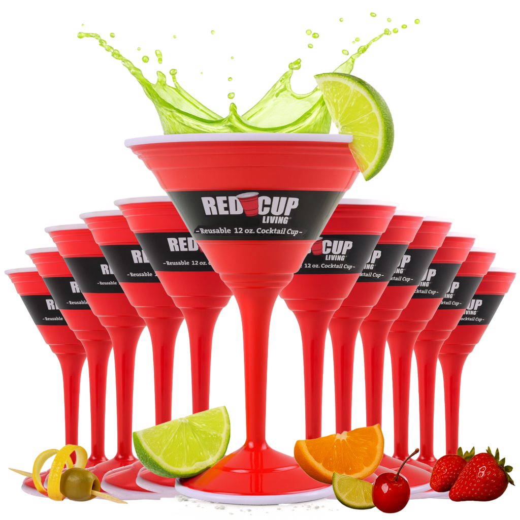 Redcupliving 12oz Reusable Double-Wall Cocktail Party Cups