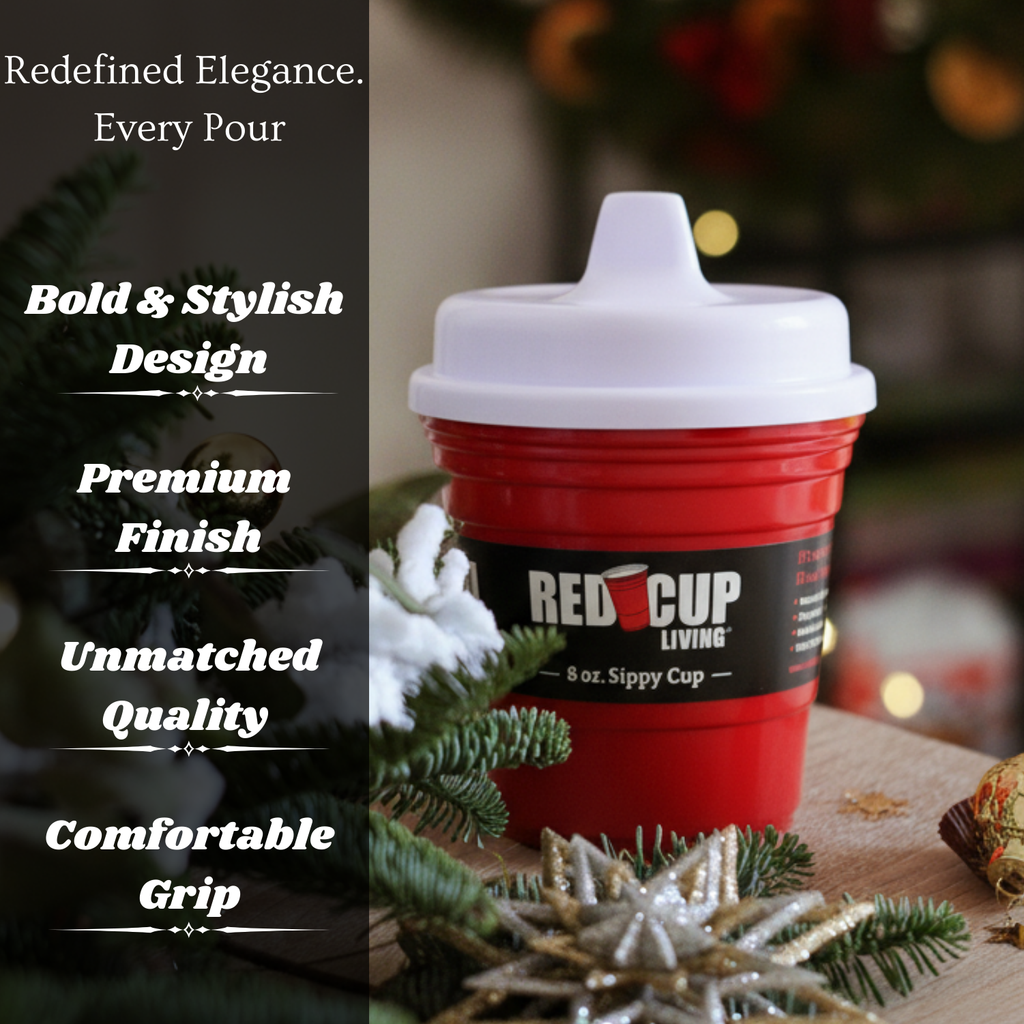 RedCupLiving 8oz BPA-Free Toddler Sippy Cup with Handle & Leak-Proof Lid