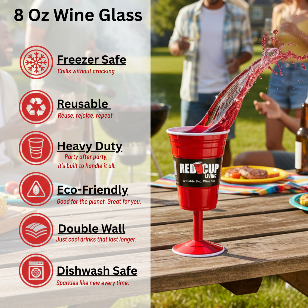 Reusable Stemmed Wine Cup – 8oz
