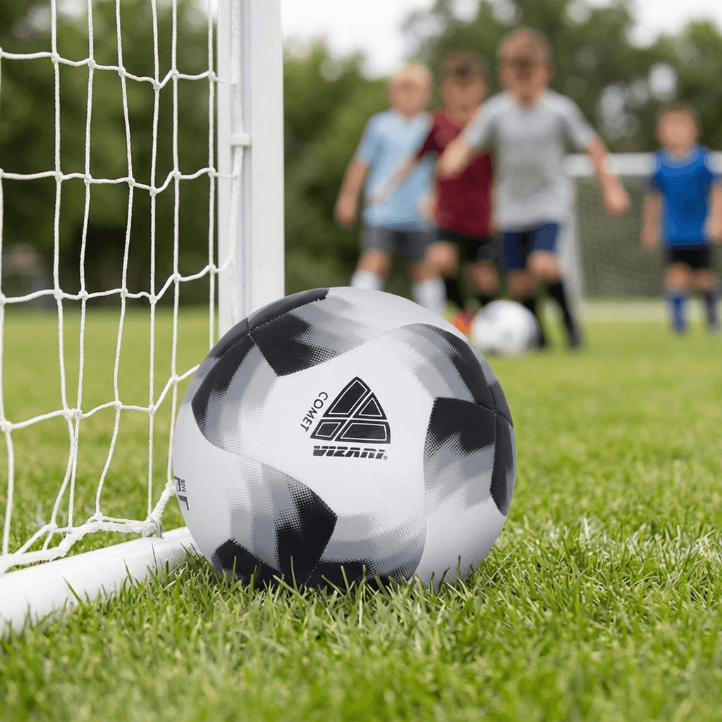 Vizari Comet Soccer Ball – Black, Machine-Sewn 8-Panel Training Ball