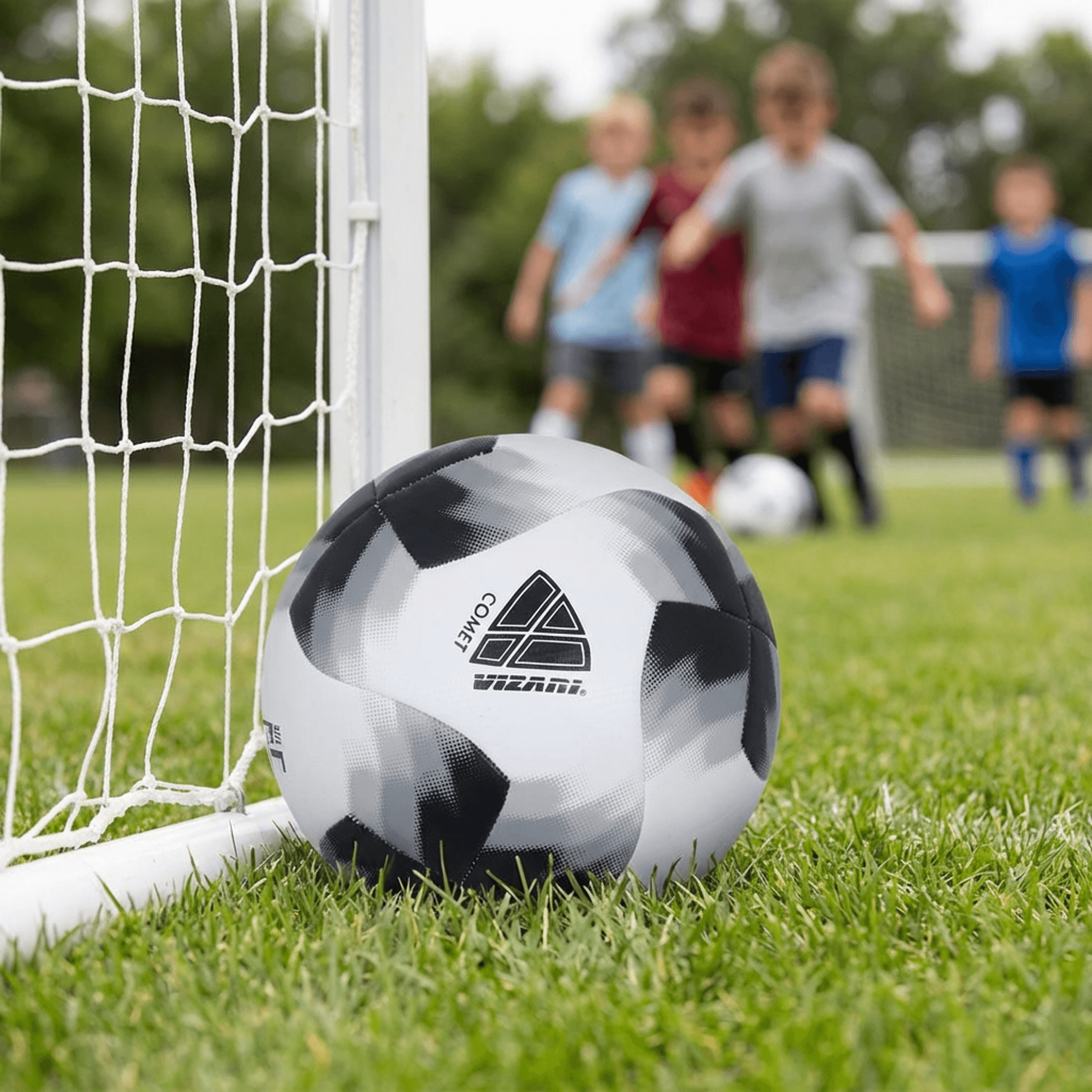 Vizari Comet Soccer Ball – Black, Machine-Sewn 8-Panel Training Ball