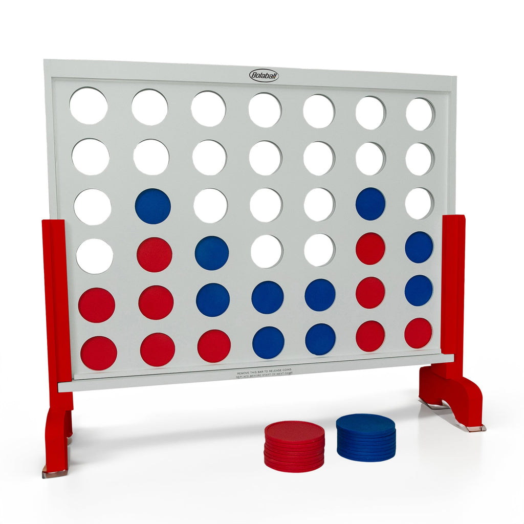 Bolaball 4 in a Row Game - Giant Wooden Outdoor & Indoor Game for Kids & Adults, White, Model 317583