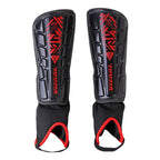 Malaga Soccer Shin Guard with Adjustable Straps-Black/Red - Vizari Sports