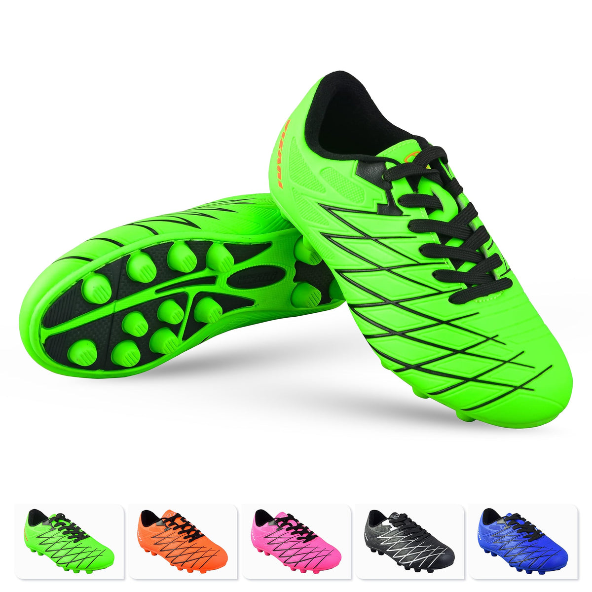Vizari Boca Youth Firm Ground Soccer Cleats – Green/Black