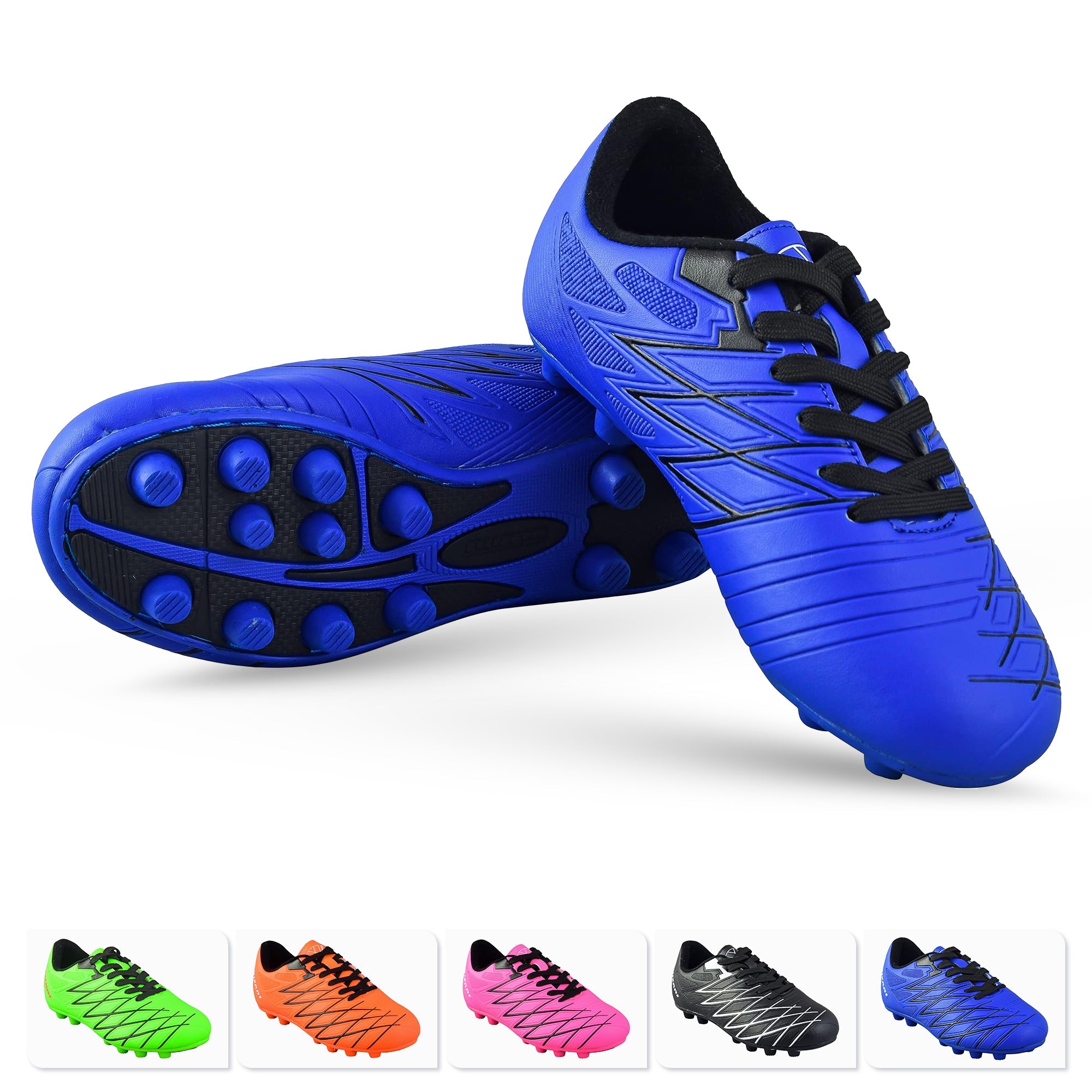 Boca Firm Ground Soccer Cleats - Blue/Black - Vizari Sports