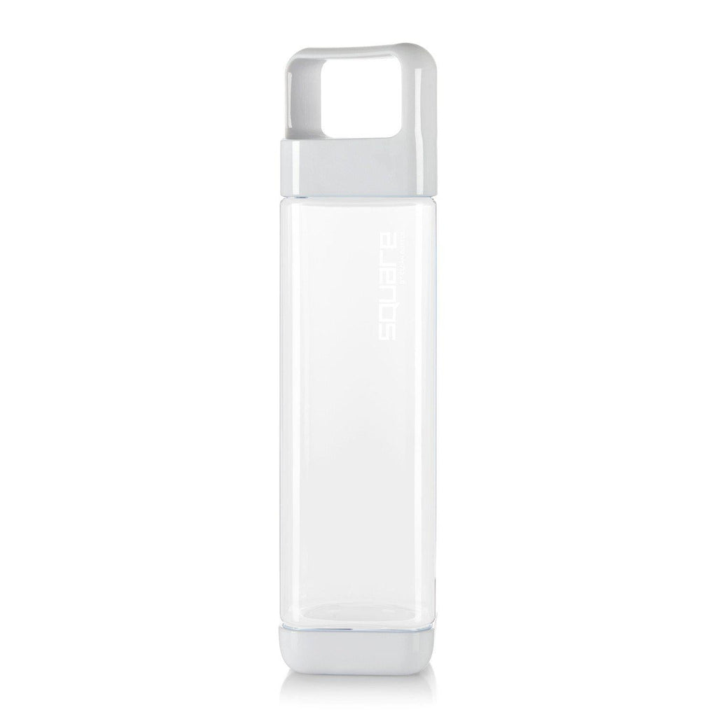 Clean Bottle Square Water Bottle 25oz, BPA-Free Plastic, Clear, Model PSQ-INF-CLEAR, Leak Proof with Carabiner Lid