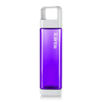 Clean Bottle Square Water Bottle 25oz, BPA-Free Plastic, Clear, Model PSQ-INF-CLEAR, Leak Proof with Carabiner Lid