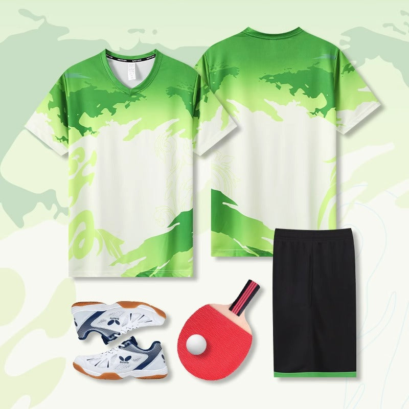[Zhengxiang Factory Store] Table Tennis Suit Men's and Women's Quick-drying Short-sleeved Sports Training Competition Suit suit