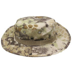 Camouflage Fisherman Hat Summer Hat with Windproof Rope Large Brim Sun Protection Hat Outdoor Hiking Fishing Sun Hat
