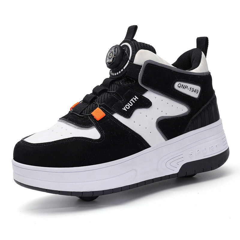 Children's heloo shoes for students roller skates girls' two-wheel deformation boys skating roller skates cross-border exclusive shoes