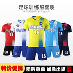Football Uniform Suit Men's Training Team Uniform Summer Short-sleeved Quick-drying Breathable Football Game Jersey Suit Printed Number