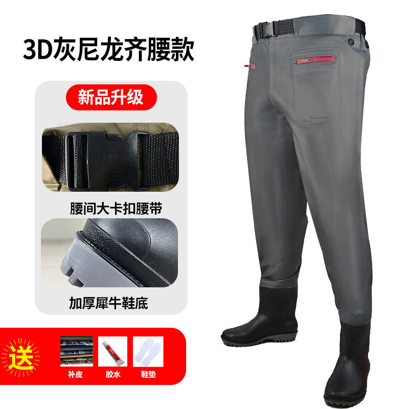 3D Nylon Half-length Fishing Fish Fishing Water Pants New One-piece Fish Catch Pants Rain Pants Wading Pants Water Playing Clothes