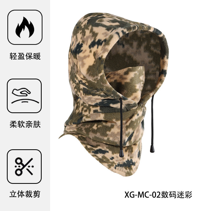 Cross-Border Autumn and Winter Warm and Windproof Cycling Sports Mask Polar Fleece Camouflage Warm Hunting Hood Ski Mask