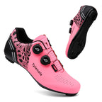 Road Mountain Men's and Women's Locked Bicycle Lockless Shoes Hard Sole Spinning Bicycle Riding Shoes Gym Black