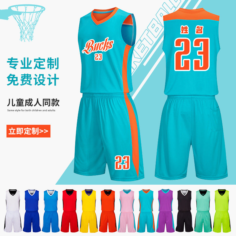 Children Adult Basketball Clothing suit Printing Training Camp Student Competition Training Clothing Youth Sports Vest Printing