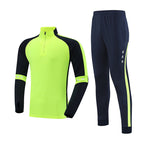 2024 autumn and winter football uniform half zipper long sleeve coat children's adult training clothing suit sports appearance clothing fleece-lined