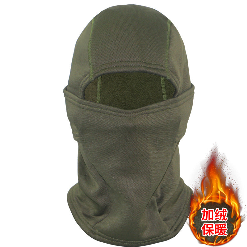 Camouflage Fleece-Lined Hood for Cycling, Dustproof, Men's Warm Fishing Mask, Face Covering, Face Protection, Windproof Hood, Winter