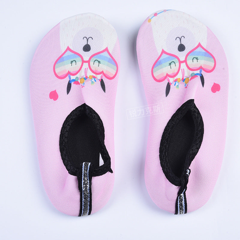 Cartoon Children's Beach Shoes Hard Sole Wading Shoes Diving Equipment Snorkeling Shoes and Socks Barefoot Swimming Shoes Diving Socks Quick-drying