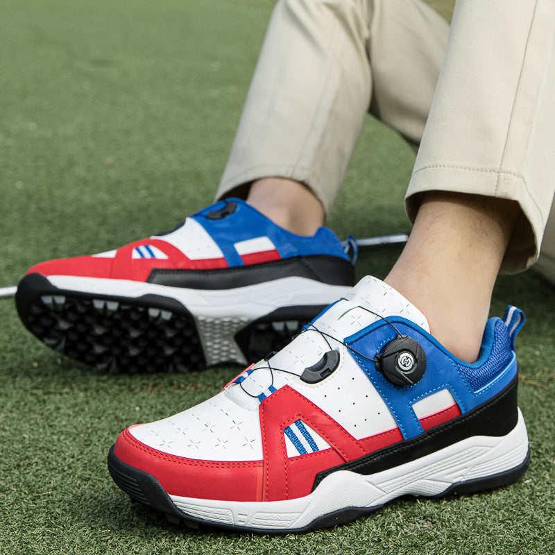 Factory Wholesale Cross Border Golf Shoes Men's Outdoor Casual Shoes Swivel Button Golf sneaker in stock