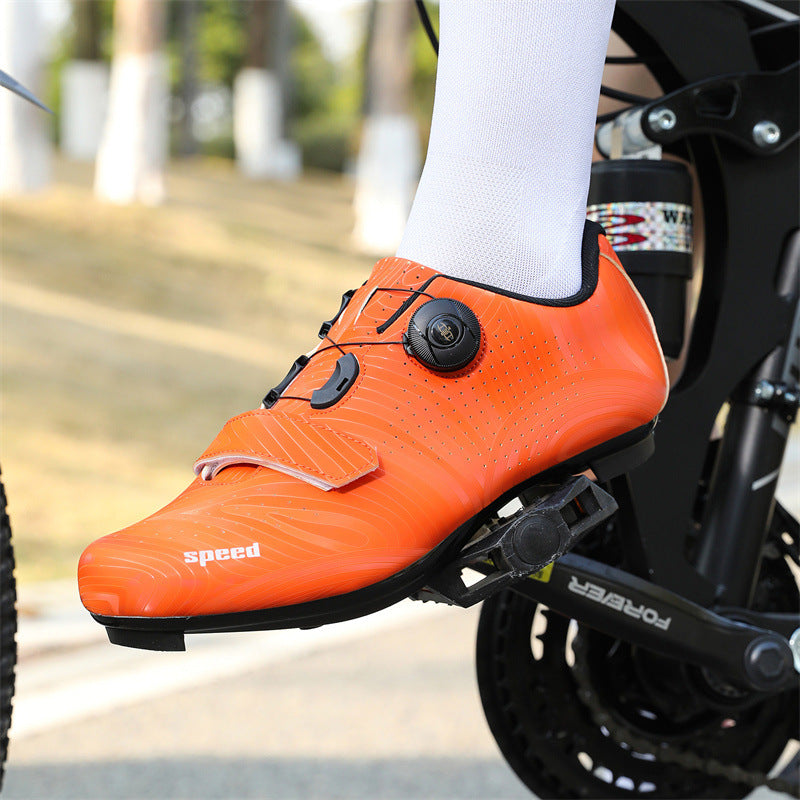 New Cross-Border Random Pattern Cycling Road Shoes for Men and Women, Mountain Bike Lock Shoes, Outdoor Power-Assisted Bicycle Shoes
