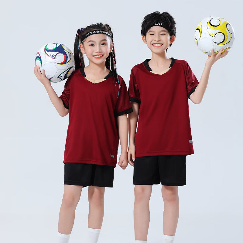 Football Uniform Set with Printed Numbers for Male and Female Students Badminton Training Uniforms Adult Game Team Uniforms Kindergarten Class Uniforms