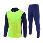 Half-Zip Pullover Football Training Suit Set Light Plate Long-Sleeved Autumn and Winter Appearance Suit Knitted Sportswear Customization