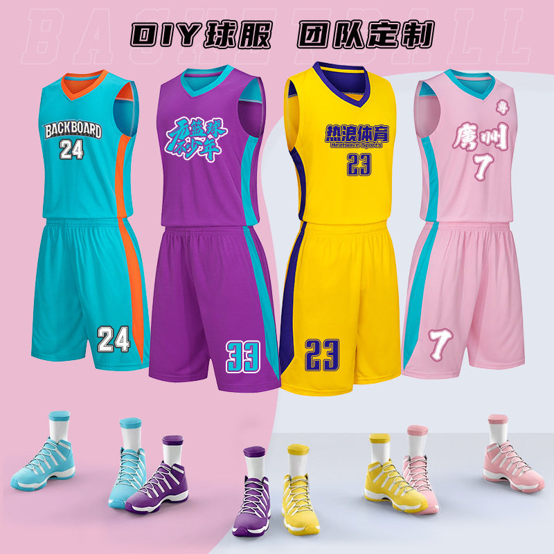 Children Adult Basketball Clothing suit Printing Training Camp Student Competition Training Clothing Youth Sports Vest Printing