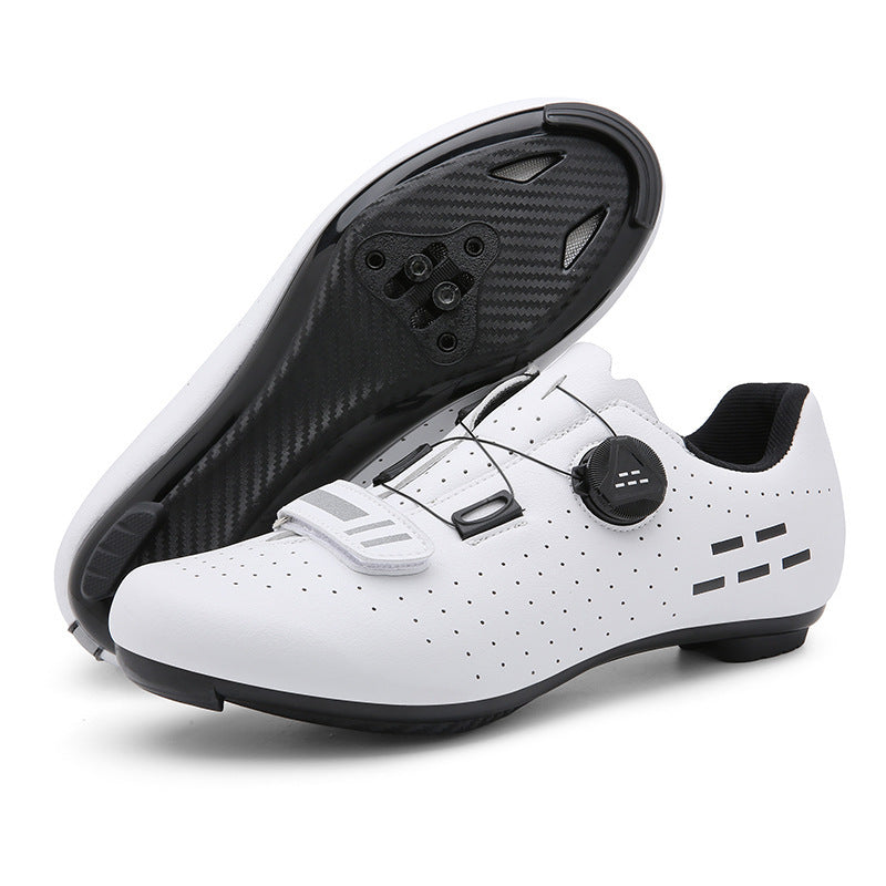 Road Mountain Men's and Women's Locked Bicycle Lockless Shoes Hard Sole Spinning Bicycle Riding Shoes Gym Black