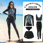 Diving suit women's new couple anti-DDoS swimsuit split long-sleeved trousers quick-drying surfing snorkeling suit jellyfish suit men