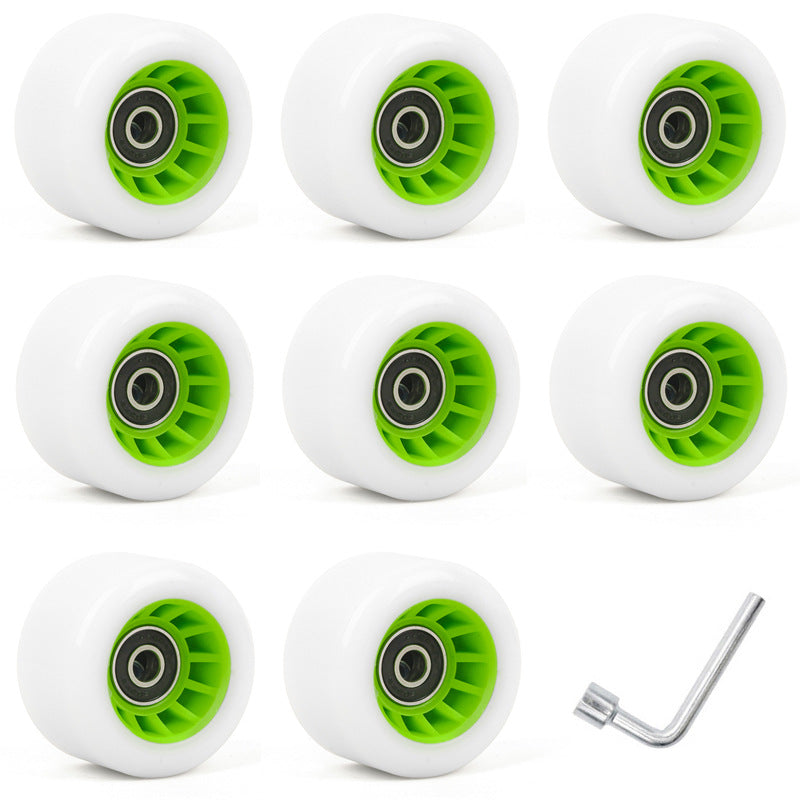 Double-row roller skates wear-resistant carpool four-wheel skates high hardness speed pulley roller skates skateboard universal Pu wheel