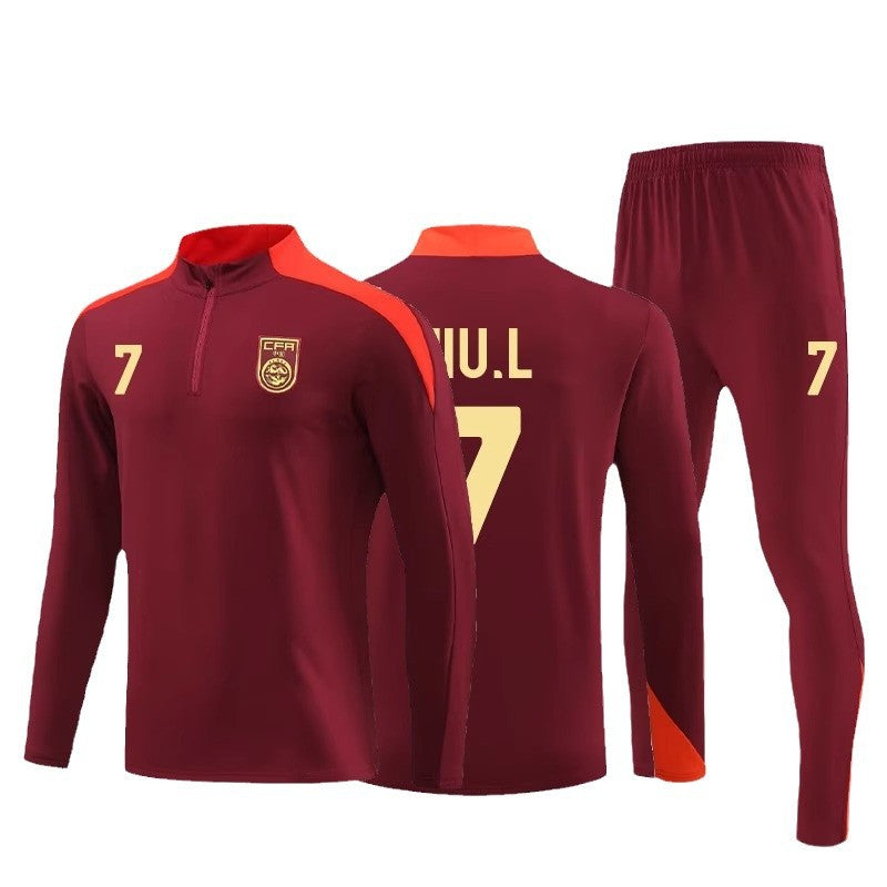 Football Training Clothing suit Men's Jersey Long Sleeve Winter Competition Team Clothing Adult Children's Jersey appearance uniform Football uniform