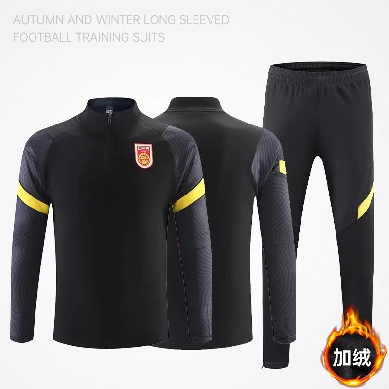 Football Training Clothing suit Men's Jersey Long Sleeve Winter Competition Team Clothing Adult Children's Jersey appearance uniform Football uniform
