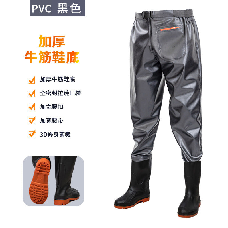 3D Nylon Half-length Fishing Fish Fishing Water Pants New One-piece Fish Catch Pants Rain Pants Wading Pants Water Playing Clothes