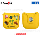 Golf club cover Square putter cover a variety of PU waterproof fabric inside thickened plush protective magnetic cap cover