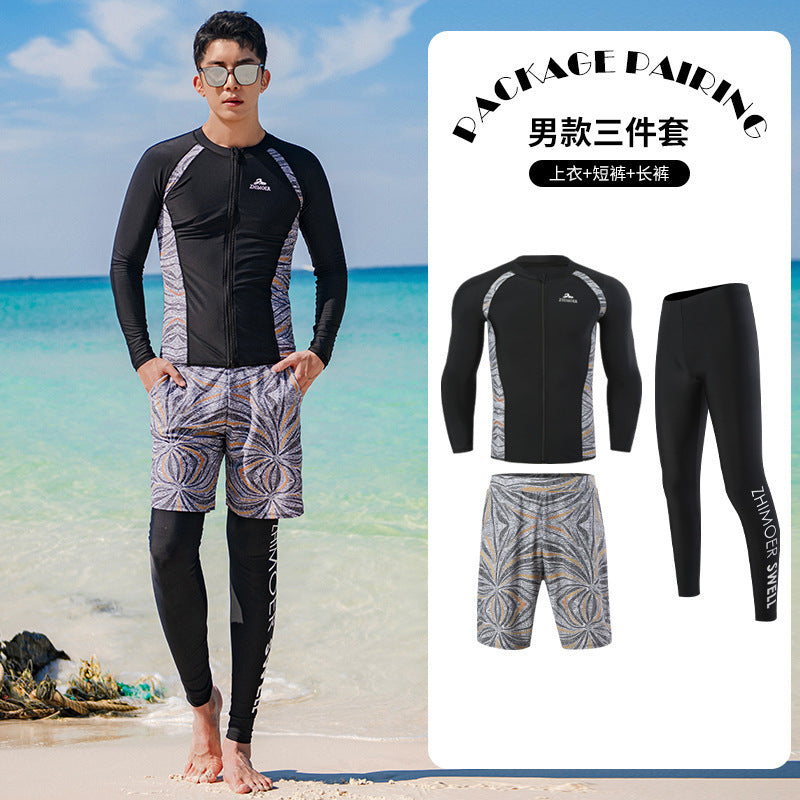 Diving suit women's new couple anti-DDoS swimsuit split long-sleeved trousers quick-drying surfing snorkeling suit jellyfish suit men