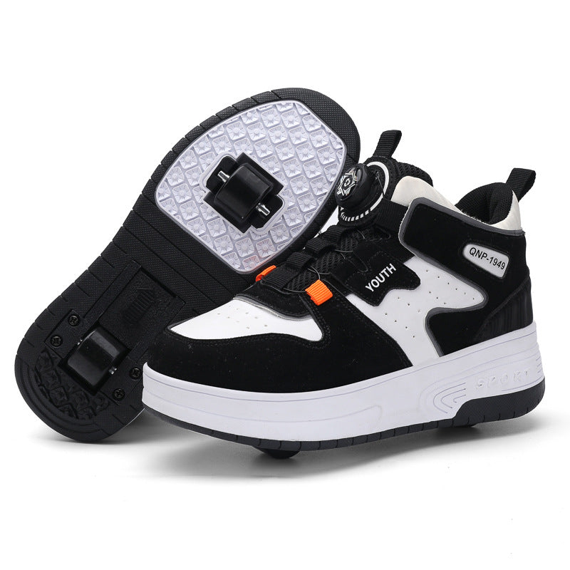 Children's heloo shoes for students roller skates girls' two-wheel deformation boys skating roller skates cross-border exclusive shoes