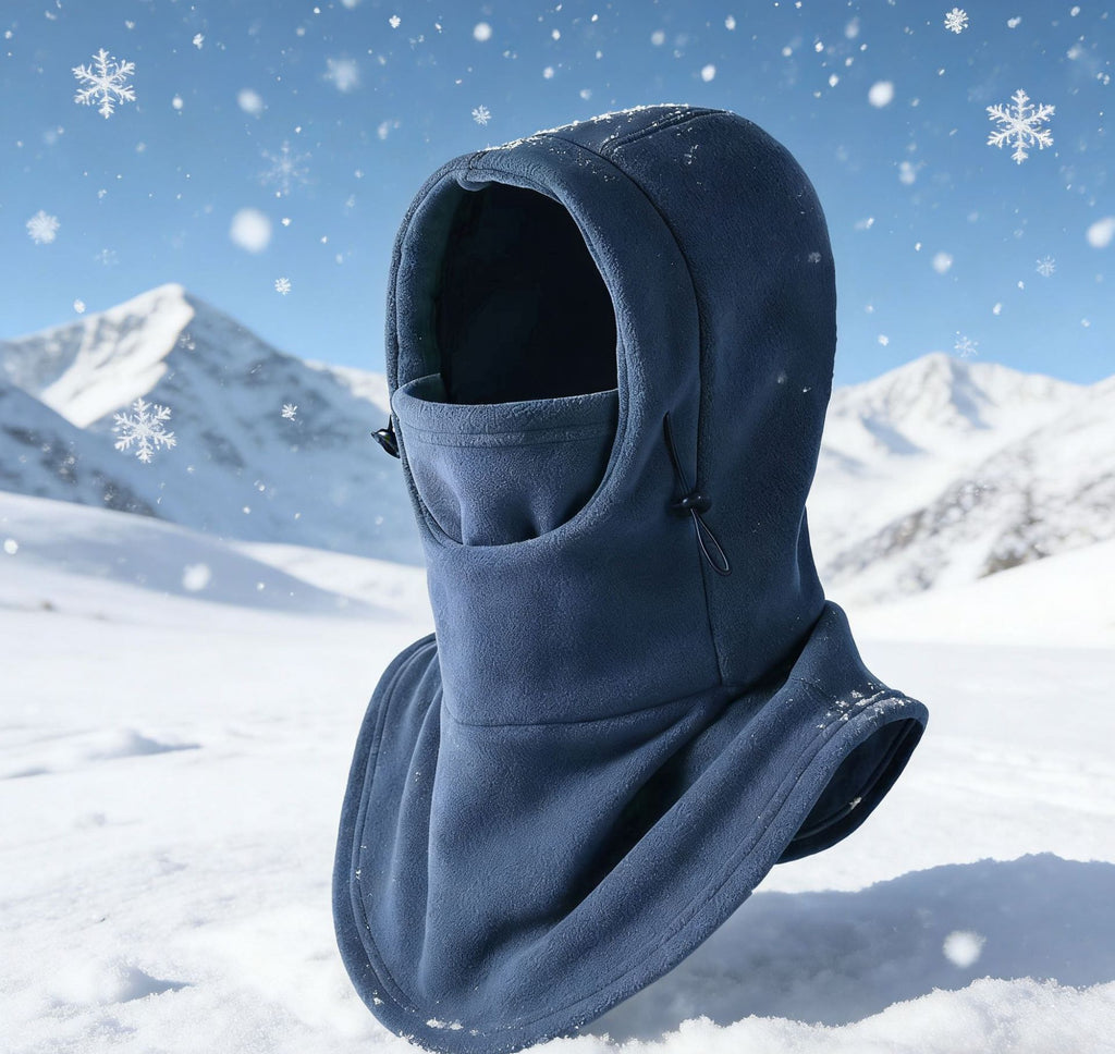 Double-Button Warm Windproof Face Mask Winter Cold-Proof and Frost-Proof Headgear Face Protection Skiing Cycling Neck Warmer Fleece-Lined Thickened for Warmth
