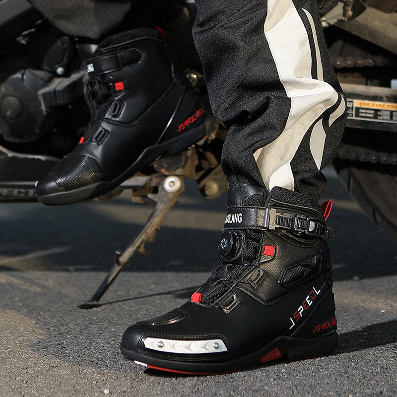 Waterproof Boots, Motorcycle Shoes, Motorcycle Boots, Non-Slip Mid-Top Rider Shoes, Riding Shoes, Motorcycle Shoes, Men's Motorcycle Travel Shoes