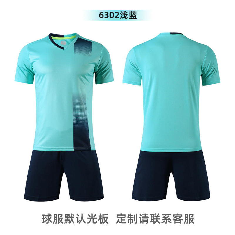 Football Uniform Suit Men's Training Team Uniform Summer Short-sleeved Quick-drying Breathable Football Game Jersey Suit Printed Number