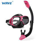 Wave Snorkeling Set Diving Goggles Diving Set Full Dry Breathing Apparatus with Prescription Lenses