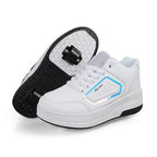 Children's Heelo Shoes for Boys and Girls Adult Two-Wheel Skating Shoes with Lace Wheels Shoes for Students Low-top Casual Shoes Universal No