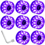 6 lights double row roller skates transparent flash wheel four-wheel roller skate universal PU light-emitting wheel indoor outdoor wheel