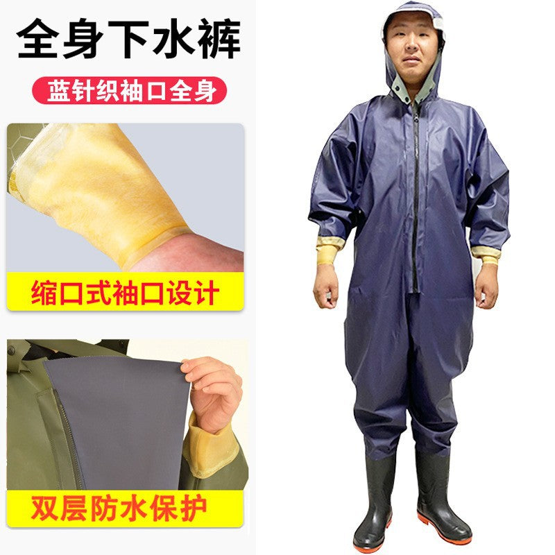 Wholesale full body water pants outdoor wear-resistant one-piece wading pants fishing digging lotus root fishing