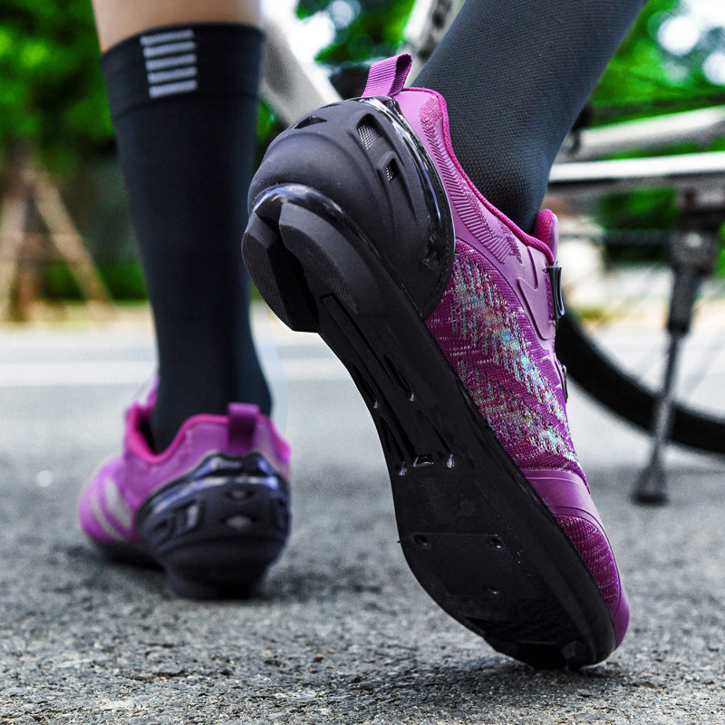Cross-Border Foreign Trade Mesh Breathable Bicycle Shoes Cycling Shoes Men's and Women's Road Bike Lock Shoes Mountain Bike Shoes Wholesale