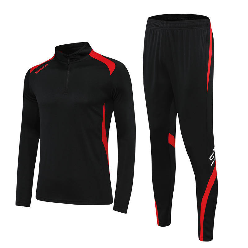 Autumn and Winter adult jersey competition team class uniform children's half zipper football uniform training uniform suit printed