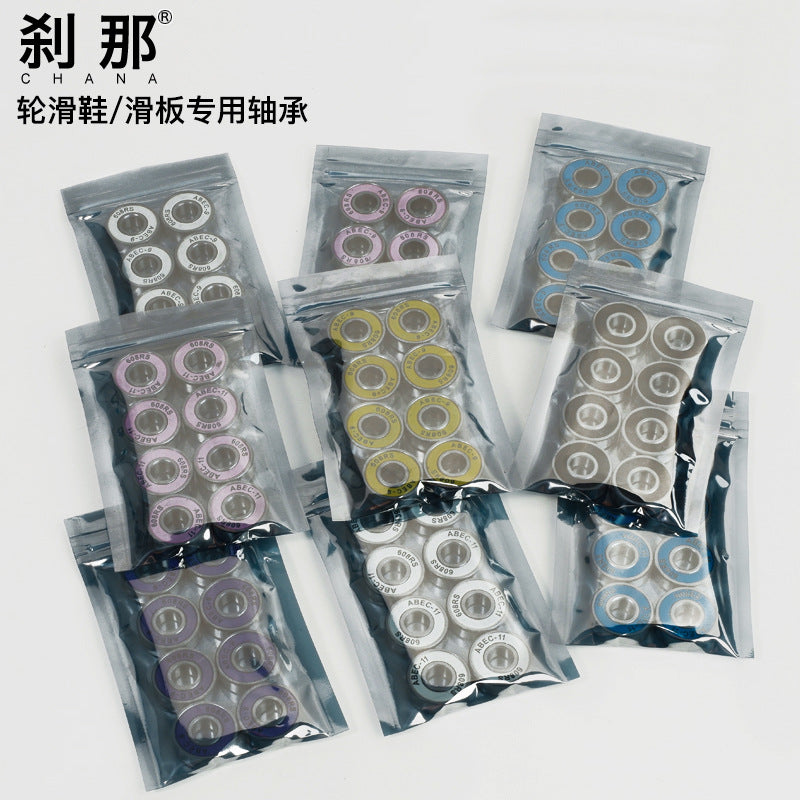 Double row skate wheels 608RS bearing silent skateboard roller skates universal chrome steel high speed color roller
