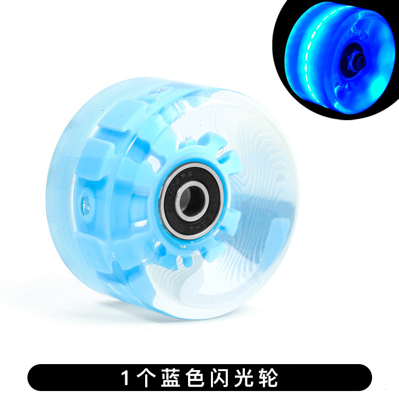 6536 double-row roller skates color luminous wheel four-wheel roller skates land skateboard universal PU transparent flash wheel