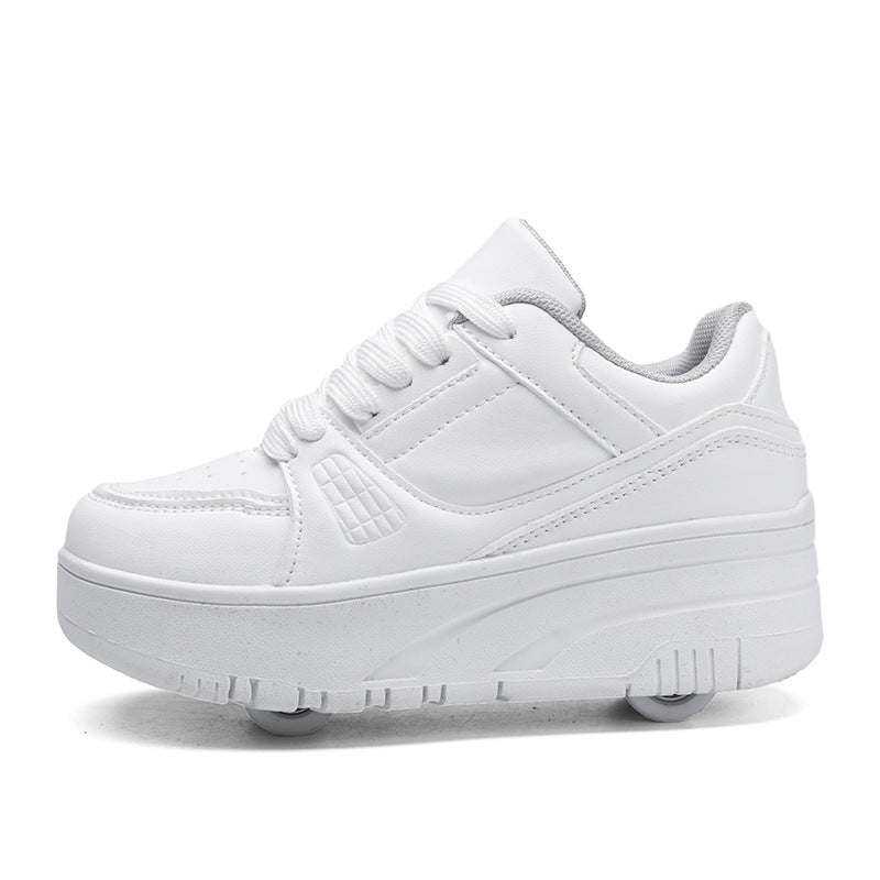 Student walking shoes four-wheel children's roller skating shoes men's and women's detachable ultra-light version shoes with wheels in stock wholesale