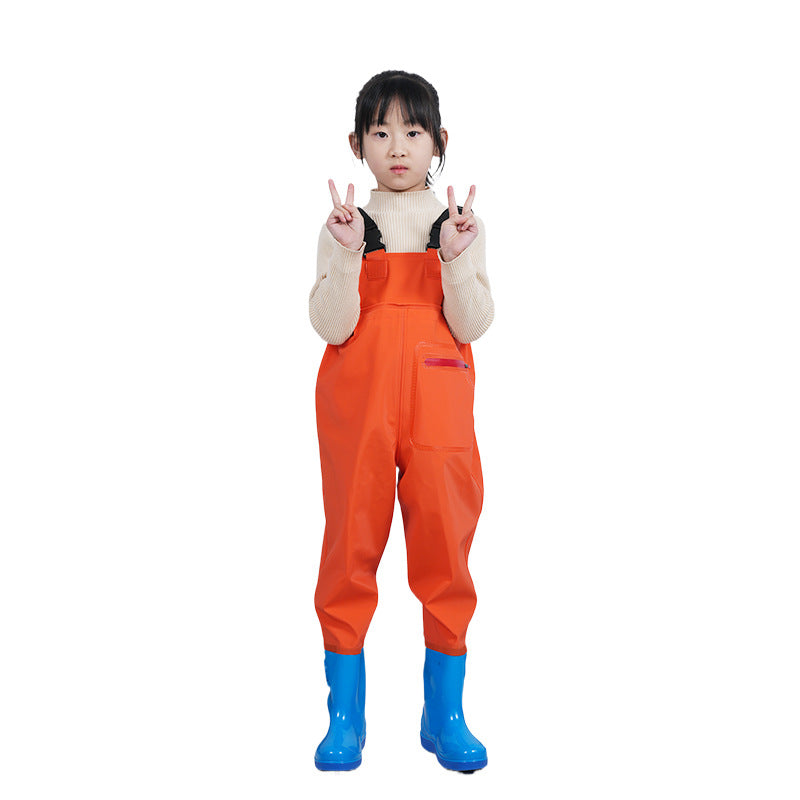 Children's Waterproof Jumpsuit for Playing in Water, Kindergarten Waterproof Clothing for Catching Fish, Wading Shoes, Beach Sun Protection